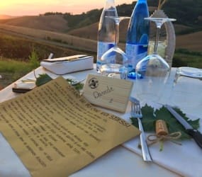 Weingut in Terricciola: Abendessen im Weinberg Davide beim "Sax im Weinberg"