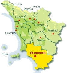 Ferienwohnungen in  der Provinz Grosseto.