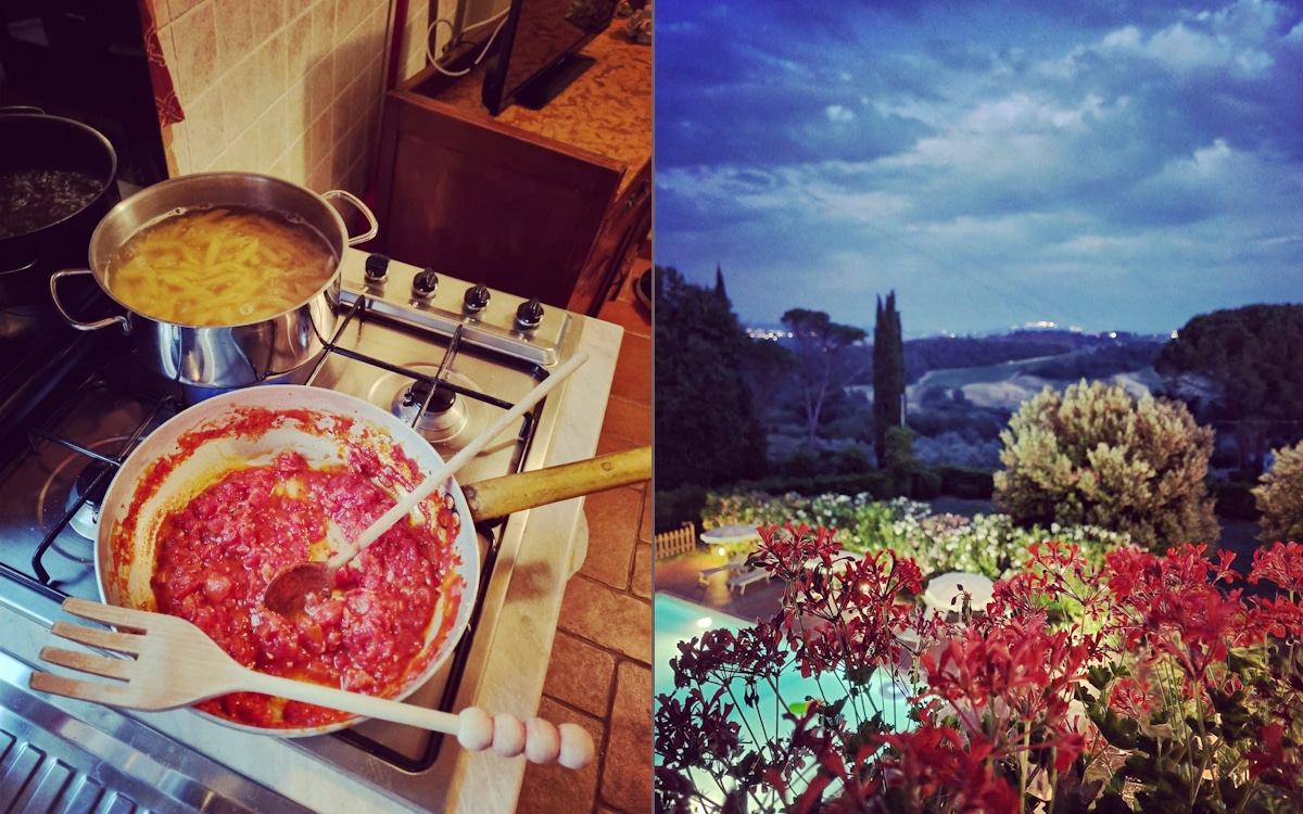 Toskana-Fußball-Camp, Abendessen im Ferienhaus (1) Toskana-Fußball-Camp, Abendessen im Ferienhaus (1)