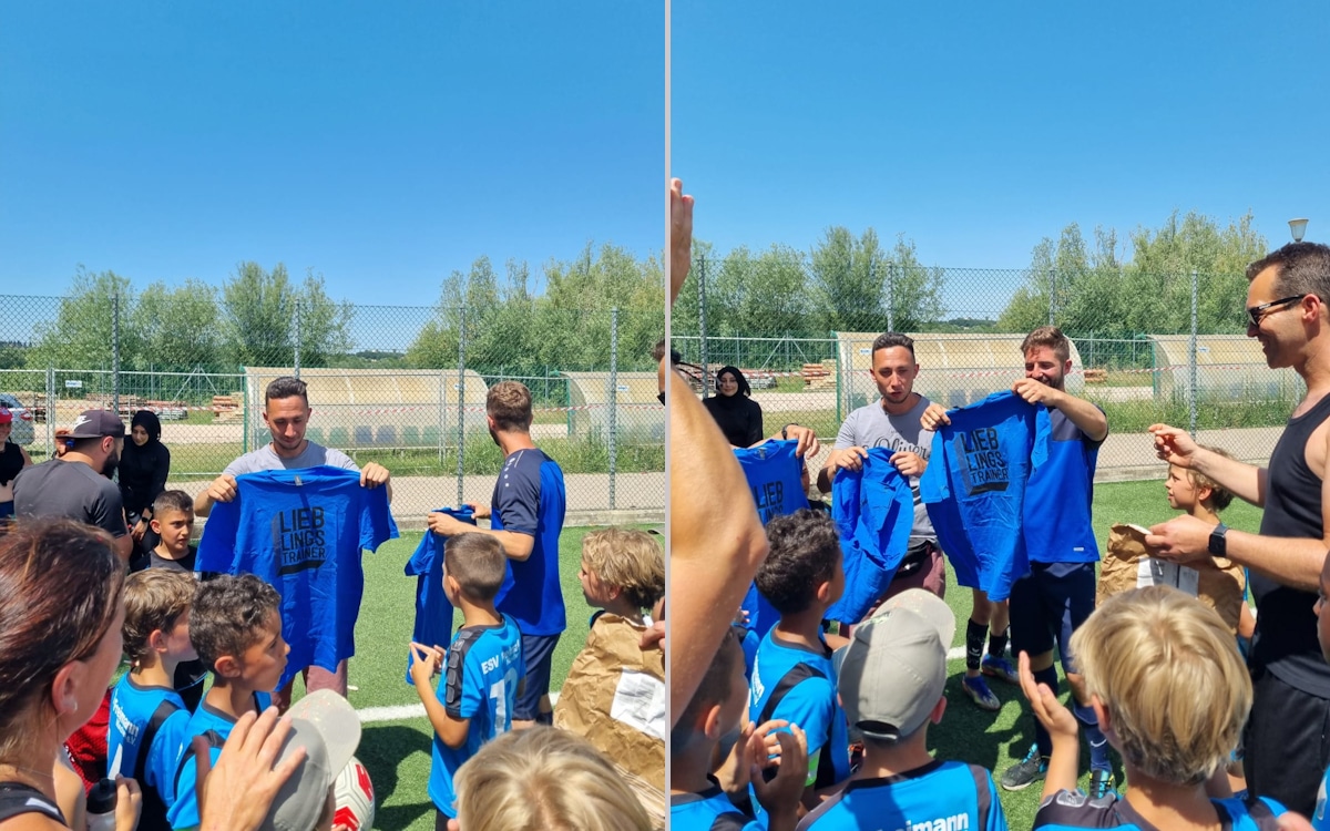 Toskana-Fußball-Camp, Geschenkübergabe in der Fußballanlage (1) Toskana-Fußball-Camp, Geschenkübergabe in der Fußballanlage (1)