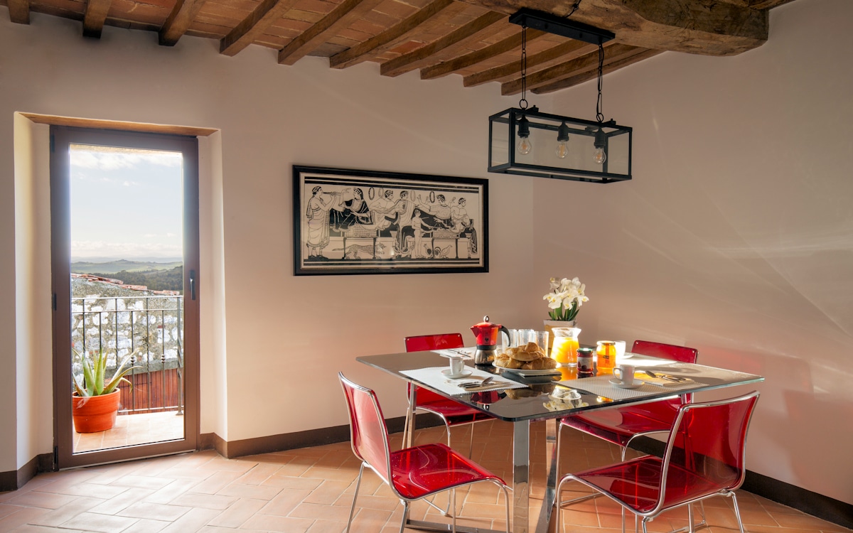 Ferienwohnung Trequanda | Frühstücktisch in der Wohnküche Ferienwohnung Trequanda | Frühstücktisch in der Wohnküche