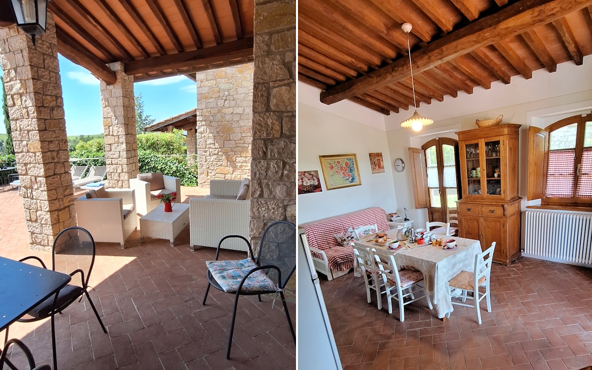 Landhaus Brolio 2R, Terrasse und Wohnküche