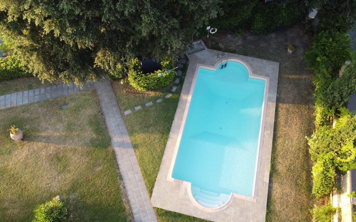 Ferienwohnung Soiana, Luftaufnahme Pool (2) Ferienwohnung Soiana, Luftaufnahme Pool (2)