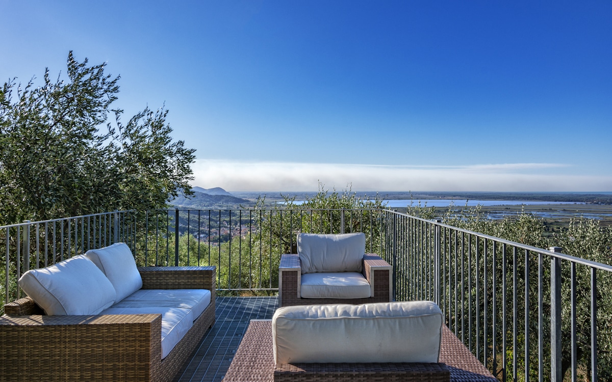 Ferienhaus Massarosa, Terrasse mit Meerblick (2)