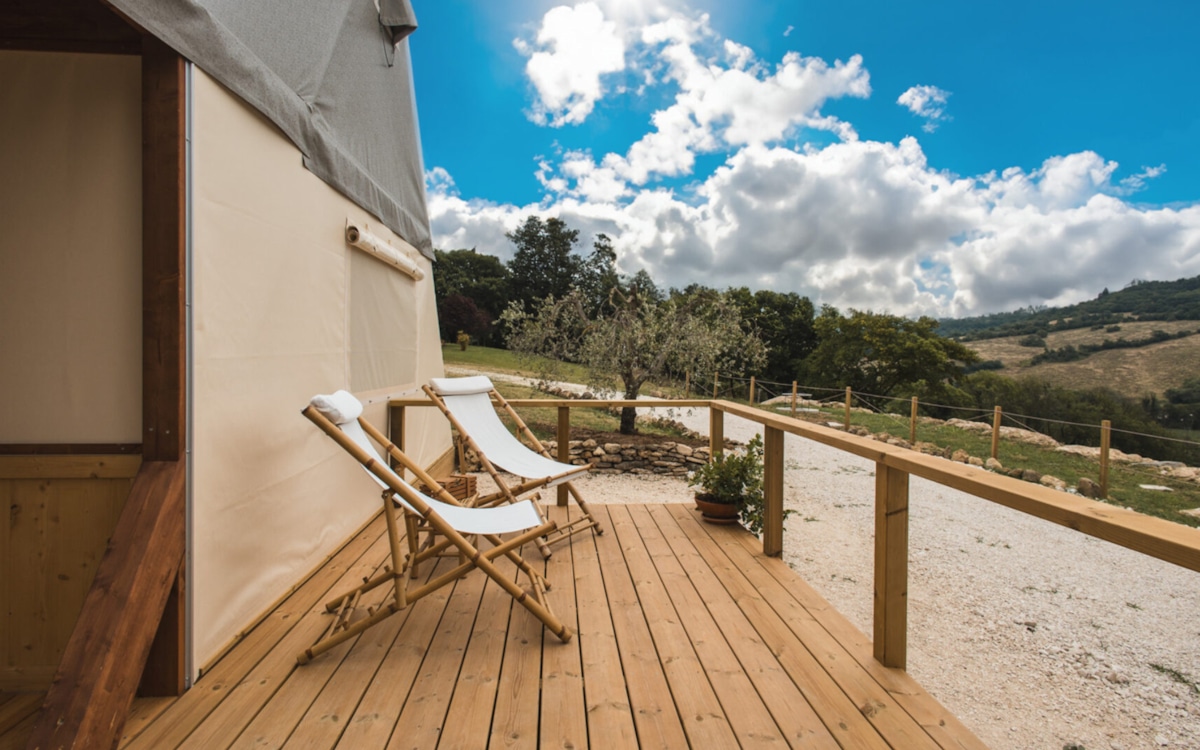 Glamping Toskana in Saturnia, Terrasse (1) Glamping Toskana in Saturnia, Terrasse (1)