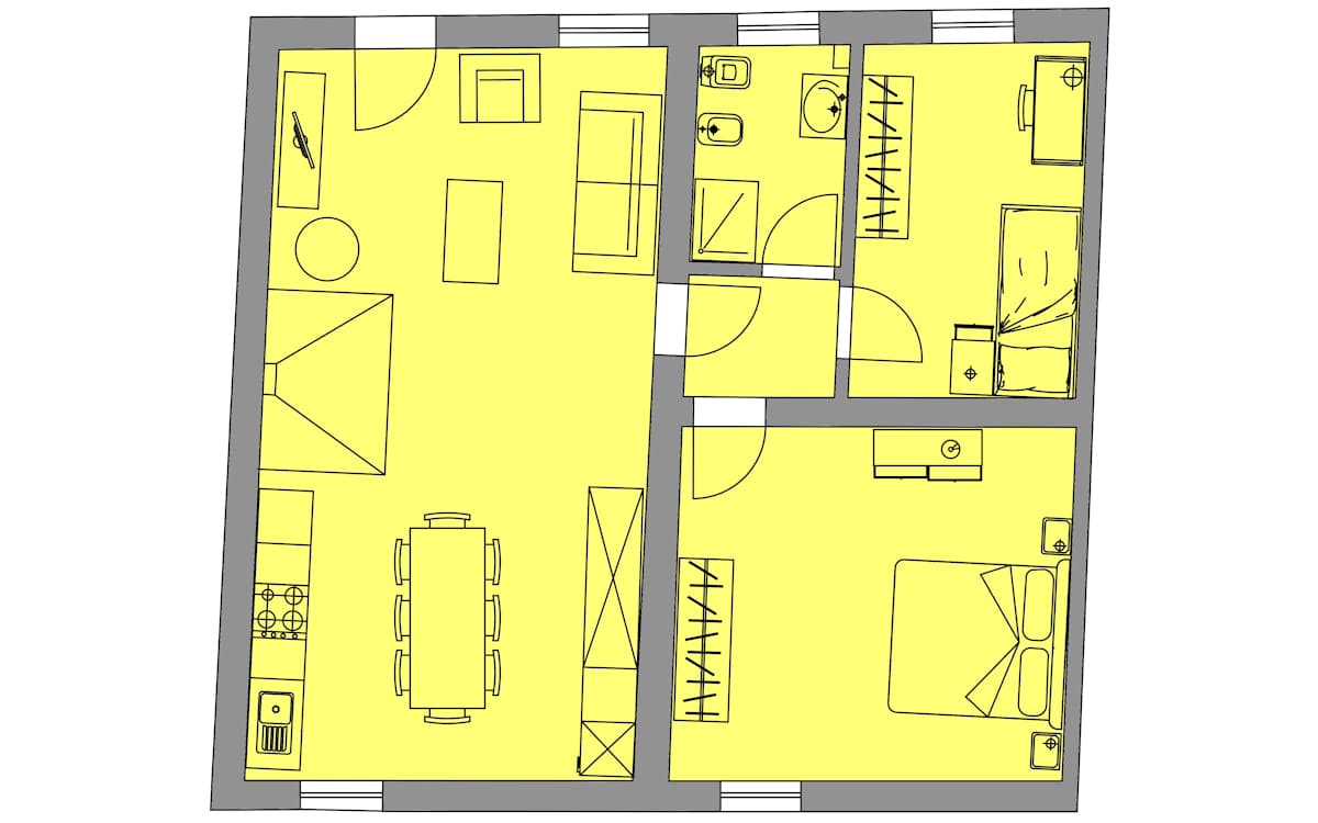Agriturismo Palaia 3, Ferienwohnung AC31 (Grundriss)