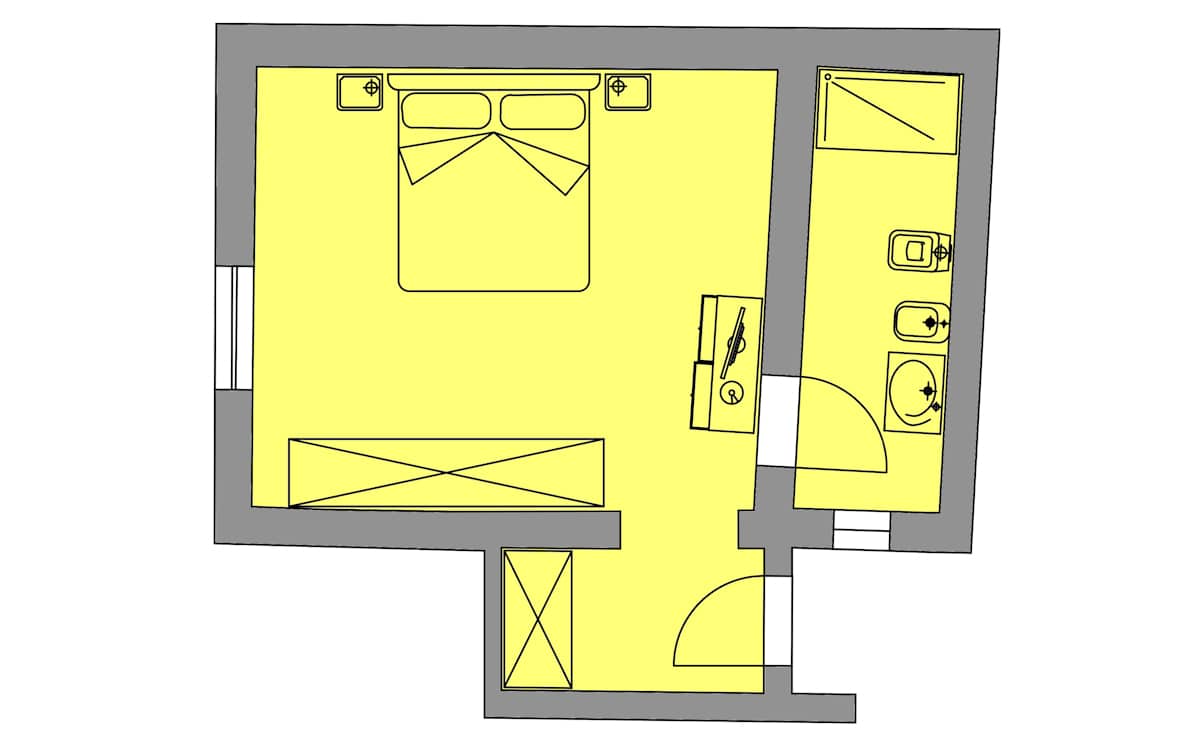 Agriturismo Palaia 3, Zimmer CA1E (Grundriss)