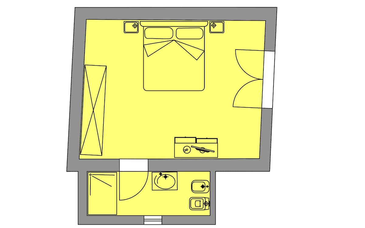 Agriturismo Palaia 3, Zimmer GI1E (Grundrss) Agriturismo Palaia 3, Zimmer GI1E (Grundrss)