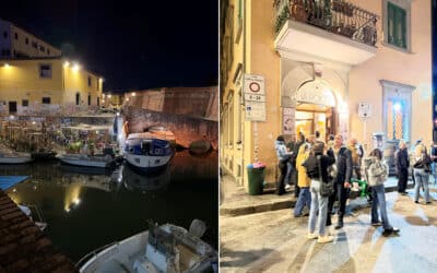 Livorno, Quartiere Venezia am Abend (links), Ponceria (rechts) Livorno, Quartiere Venezia am Abend (links), Ponceria (rechts)