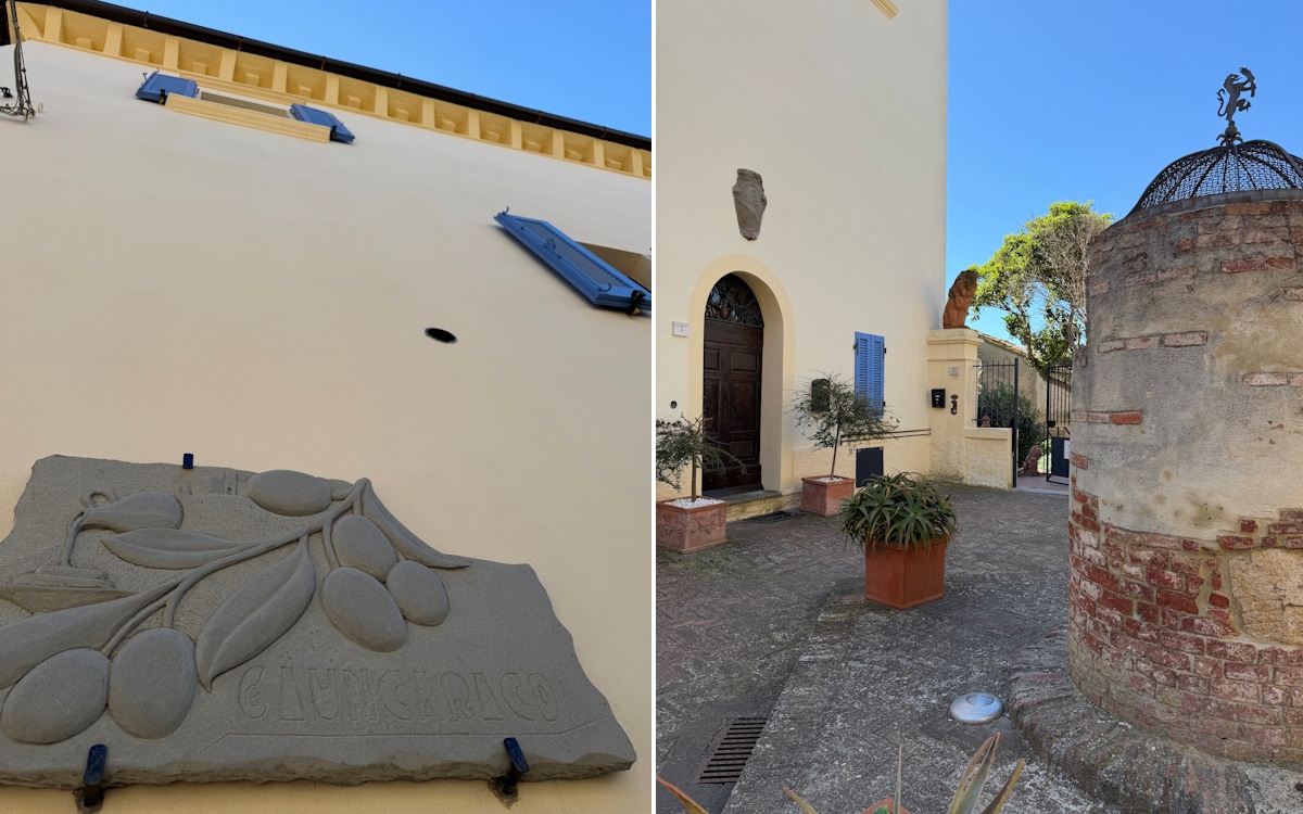 Palazzo Giuncarico, Detail Fassade und Hof